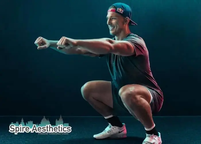 Image of man build leg muscle Wisley through exercise